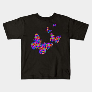 Rainbow Spotted Butterflies Kids T-Shirt